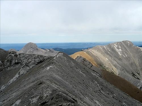 The ridge continues to the high point to the right.Tiara peak left of center