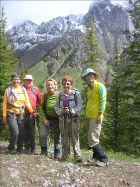 Brenda, Dave, Leslie, Barb and Suzy at lookout