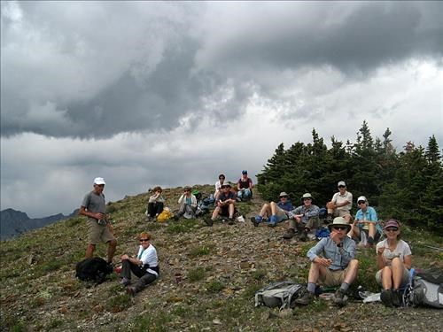 The wide summit can accommodate large groups