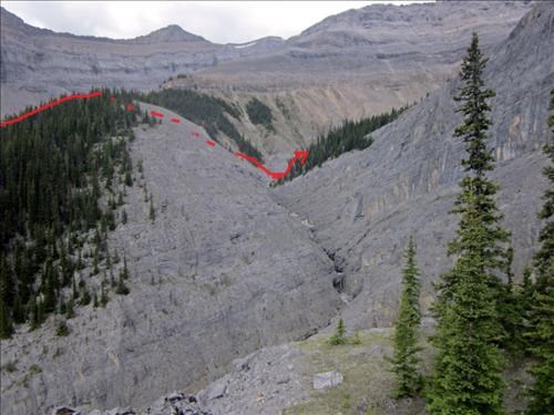 Route to approach Castle Rock from the west