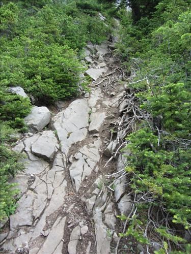 Headwall Lakes trail- the steep bit