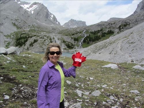 {206 Barb Mitchell} celebrates Canada Day at Headwall Lakes