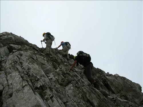 Typical scrambling on the East Ridge of Mount Head