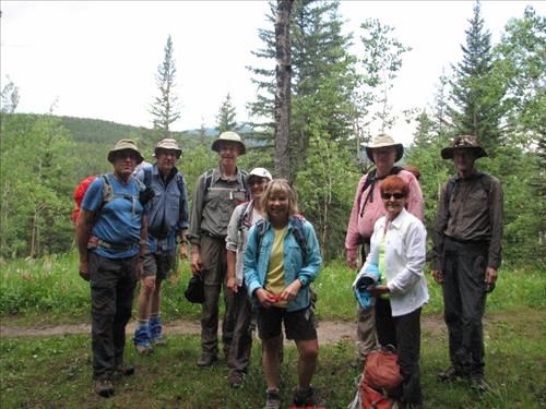Group on Jumping Pound Loop as the rain clouds cleared away