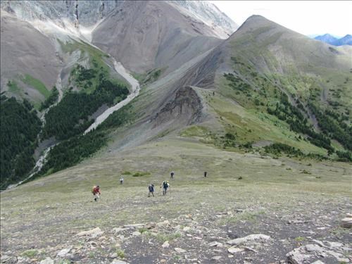 Looking back to the main peak of Lipsett