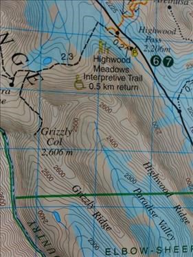 Map of the trip to Grizzly Ridge.