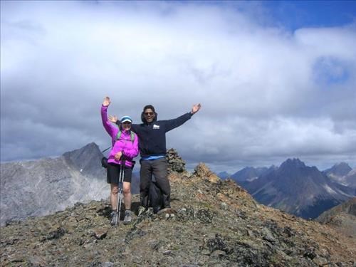 Probationary coordinator and her guest, Mark, on Grizzly Ridge.