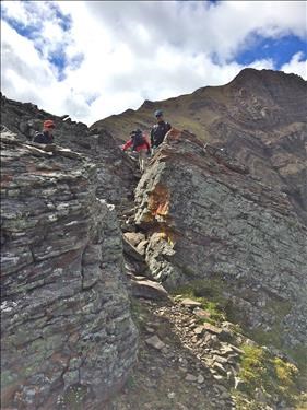 Going through the orange gate towards the north peak