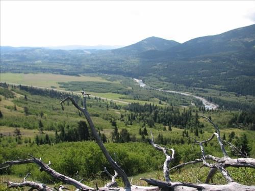 View of the Highwood River valley from first knoll in the Bull Creek Hills