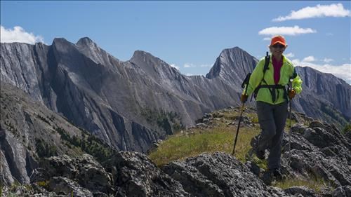 {172 Christine Grotefeld} walking the ridge