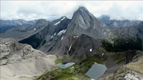 Birdwood Lakes and Mount Birdwood from the summit 