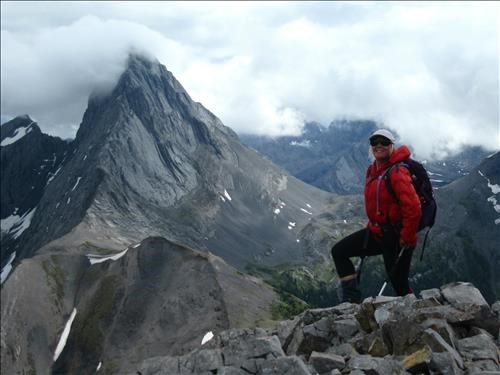 Christine M on the summit of Smutwood Peak