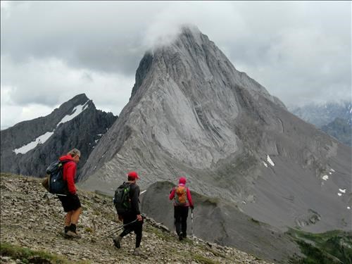 Heading back down the ridge