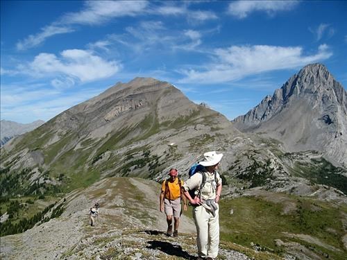 On the ridge with Snow Pk. and Birdwod in background