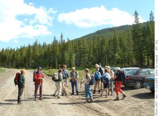 Ramblers assembling for Raspberry Ridge