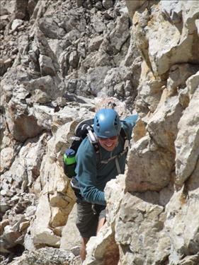 Bill working around second crux