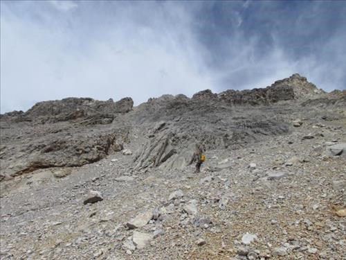 Scree slope below Brett ridge