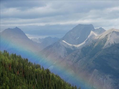 Dark skies and rainbow