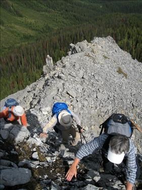 Coming up the scrambly step