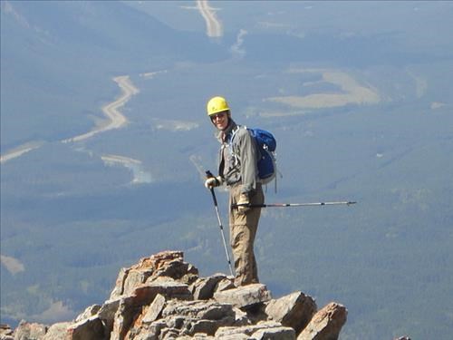 Norman descends West Ridge of Mt. Cory