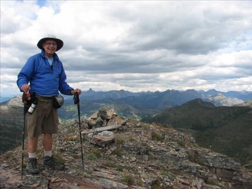 Carl on Forster Mountain with Mt. Saint Nicholas on horizon