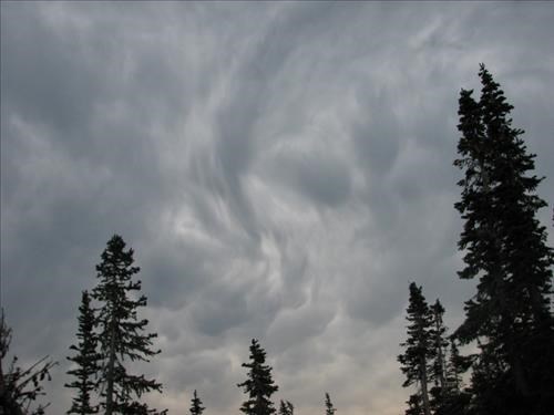 Dramatic clouds developed over the eastern slopes