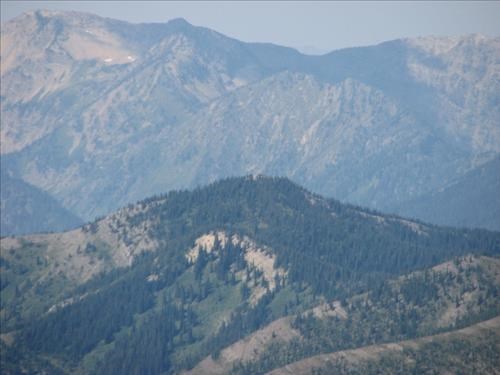 Scalplock Mountain lookout tower seen from Elk Mountain