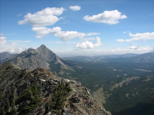 View of Summit Mountain out to the plains from Elk Mountain