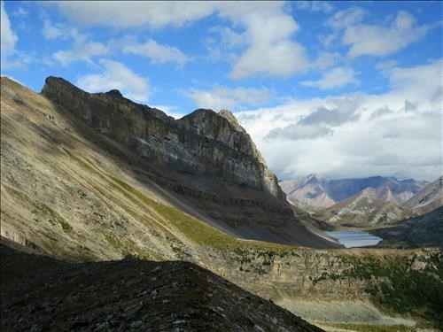 Redoubt Lake from the ridge between Unity and Redoubt Redoubt Lake from the ridge between Unity and Redoubt