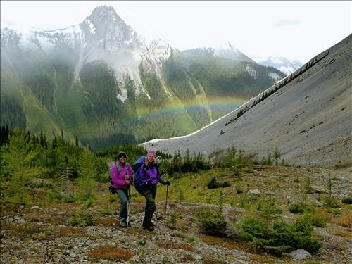 Teresa and Phyllis and a rainbow.