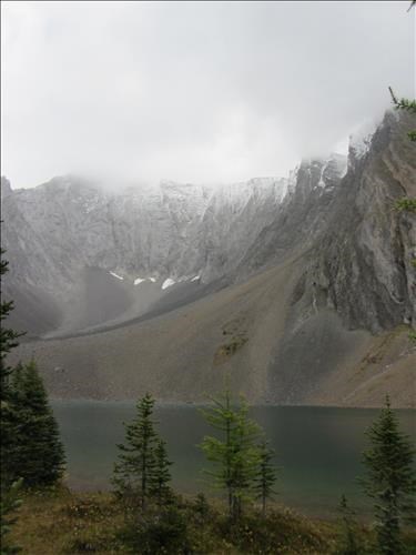 Snow-dusted Mt Galatea above Rummel Lake