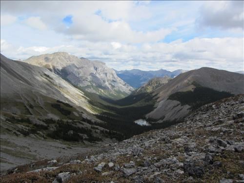 East of Rummel Pass: Lost Lake below, South Kidd on left