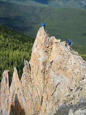 Pat and Teresa inspecting the rock fins
