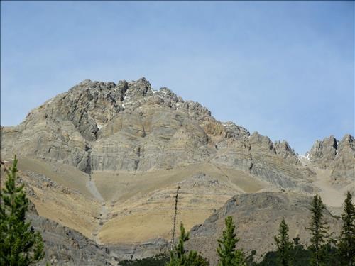 Mount Weed with our ascent gully to the far right