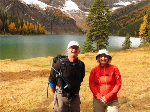 Peter and Jane having a break at Taylor Lake