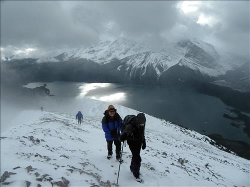 Bill and Inge approaching the summit