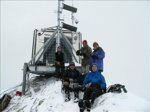 Lunch at the summit weather station