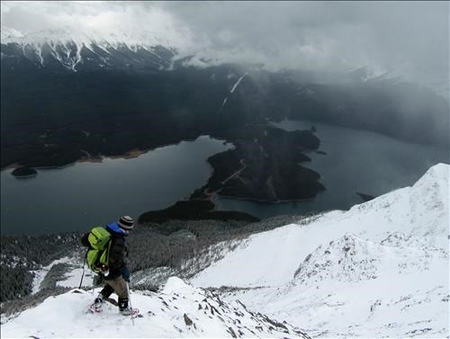 Clifton with the Kananaskis Lakes below