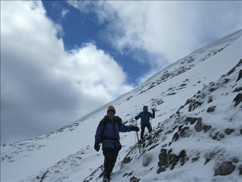 Bill and Bruce descending the upper slopes