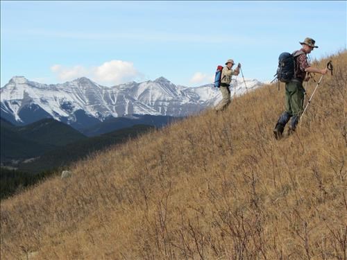 Doug & Peter slog up the hill