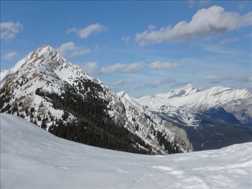 Next high spot, Fortress ski area on right