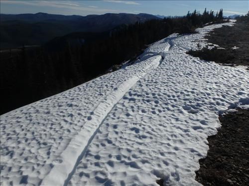 Early season slough of cornice