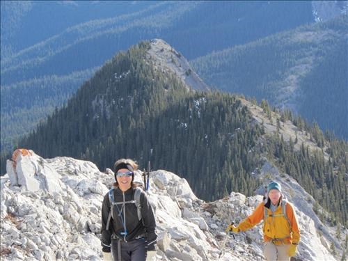 {152 Rosanne Cadieux} & {154 Philip Creery} approaching South Baldy summit