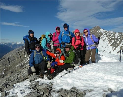 Summit shot in the mighty gale.