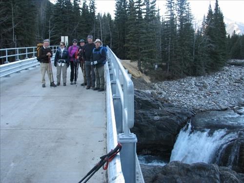 Group on the new Tiger Falls bridge