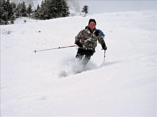 {906 Carl Vo} skiing south end of Pocaterra ridge