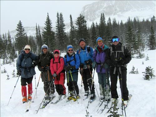 Group photo in the meadow above the headwall