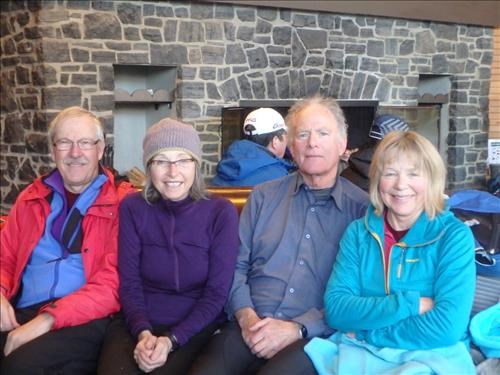 After a warm but late lunch; Ron, Shirley, Philip and Barb
