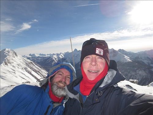 {374 g st} and {140 n a} on Quartz Ridge (Mt. Assiniboine center photo)