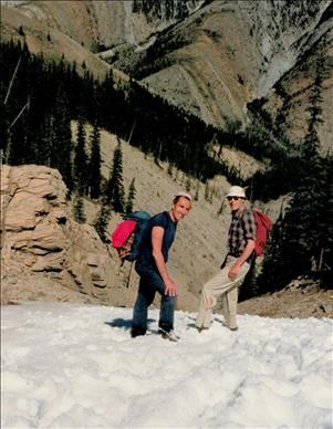 Reg Fryling (right) and John Schleinich - North side of Mt Fable